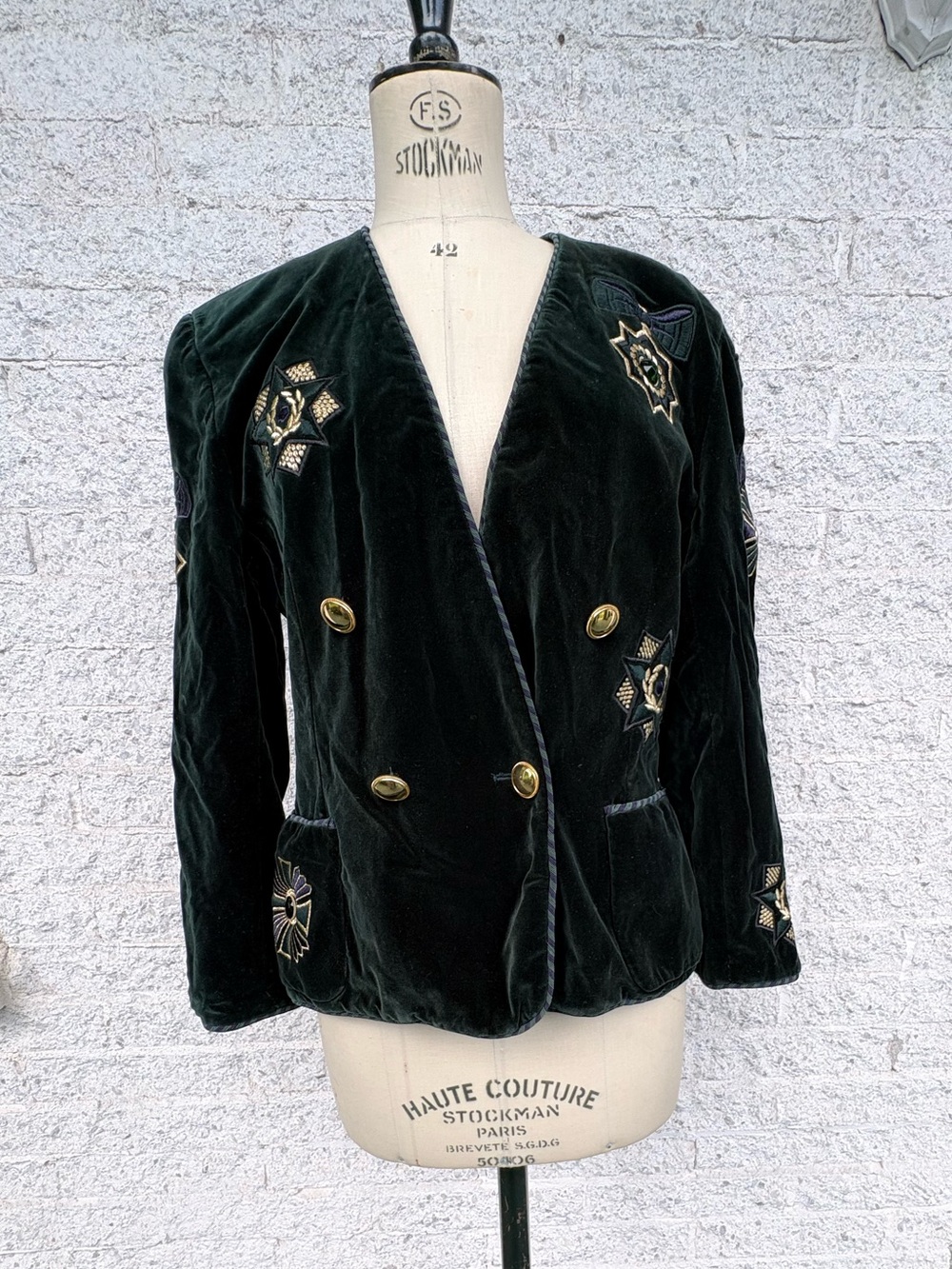 Escada Velvet Embroidered Blazer - Made in Germany